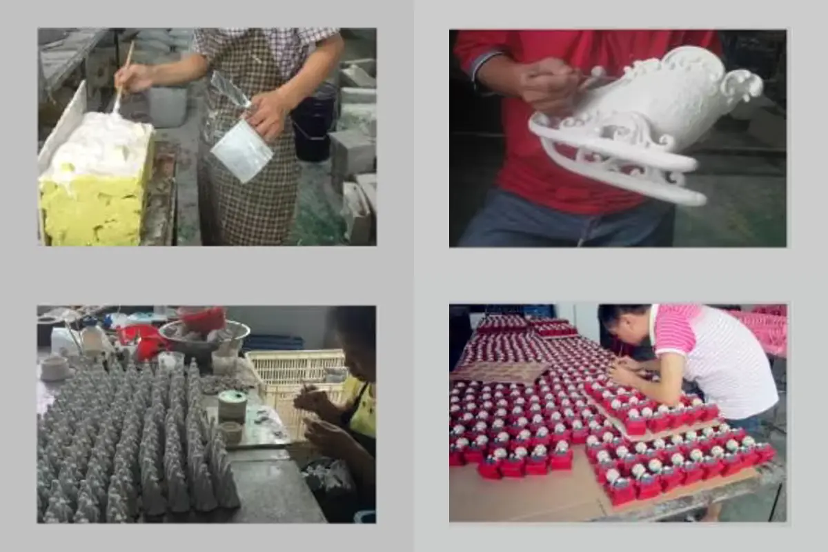 Manufacturing process reference: molding, blank, mending, inspection.