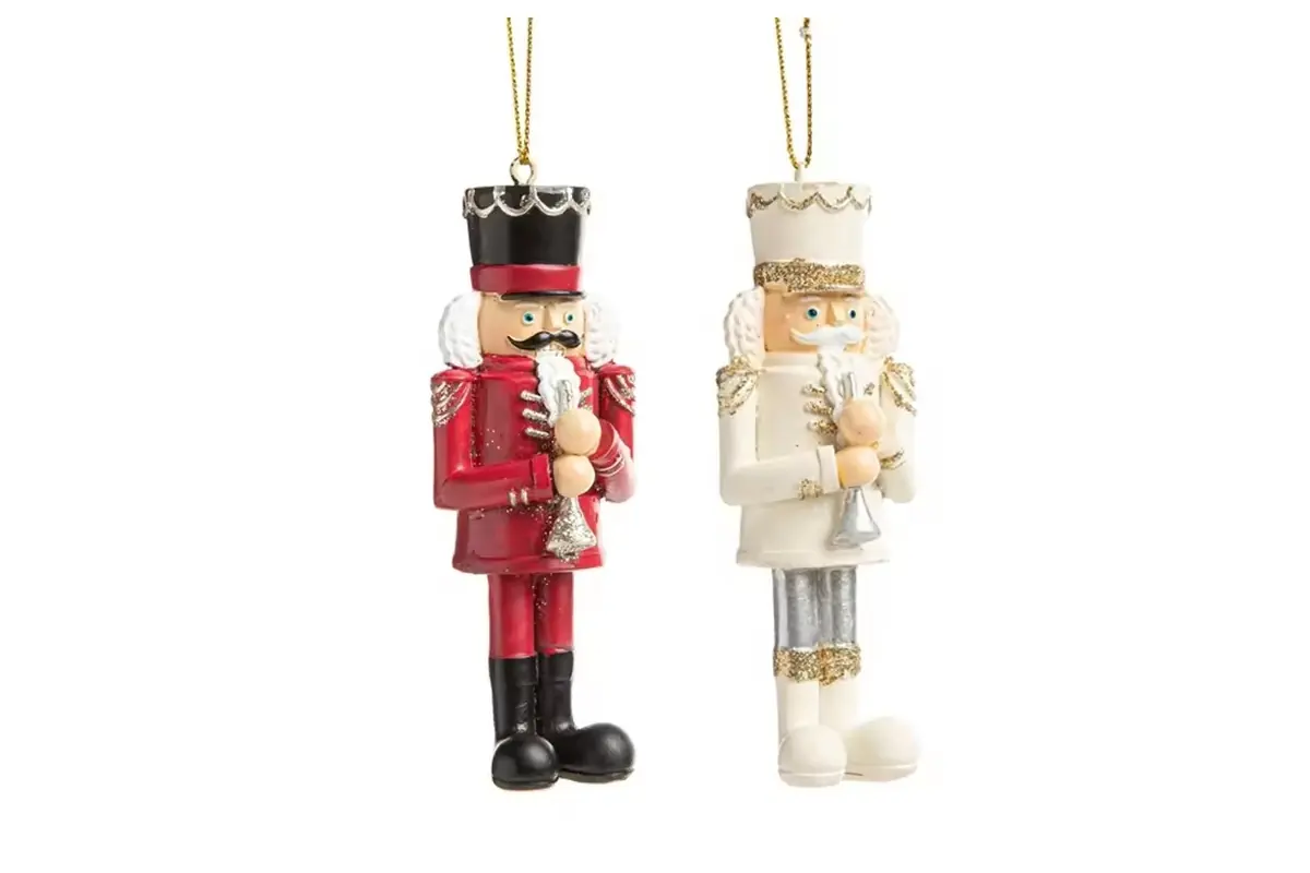Red and white nutcracker hanging ornaments