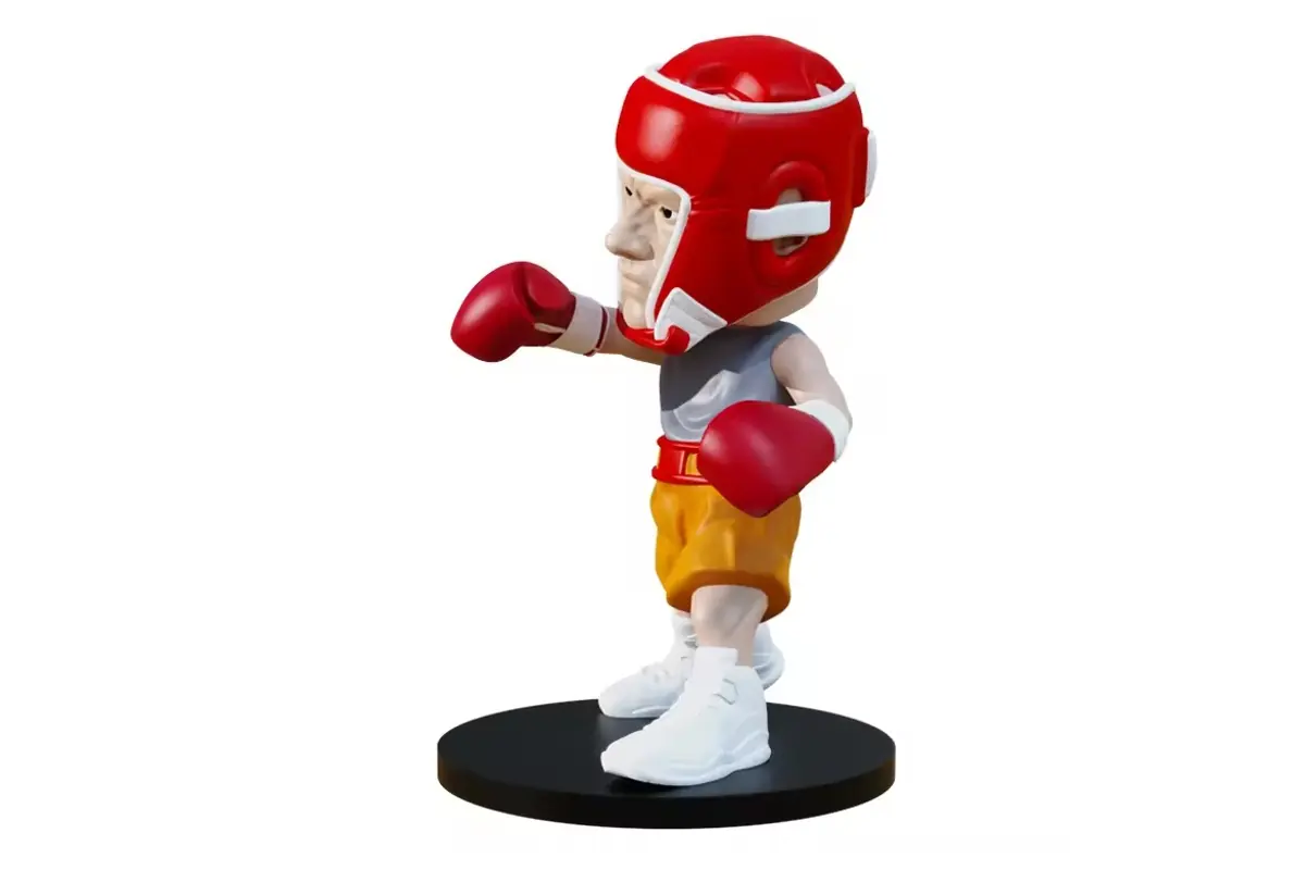 Boxer bobblehead with red gloves and protective headgear