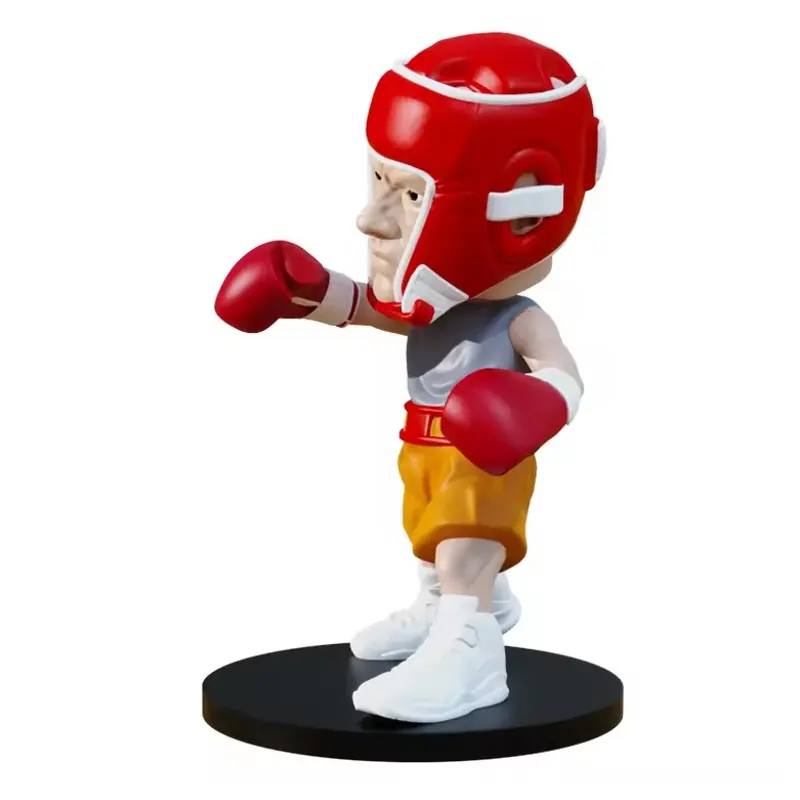 A boxing bobblehead character with red gloves and headgear