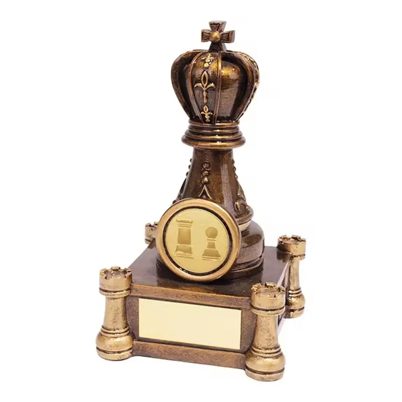 A chess-crown award with a blank front plaque