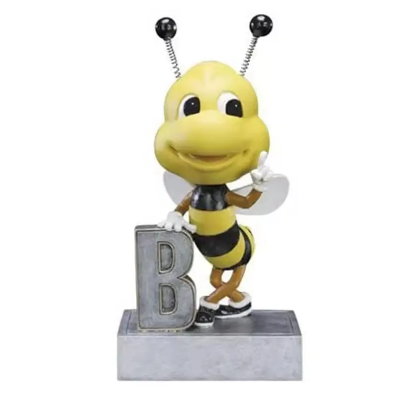 A yellow bee character award on a gray base