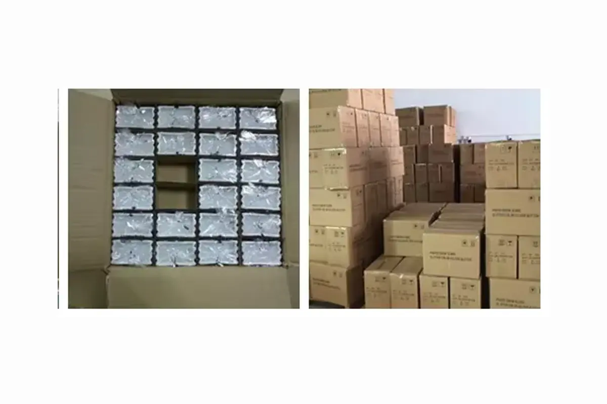 Individually wrapped products and labeled outer shipping cartons